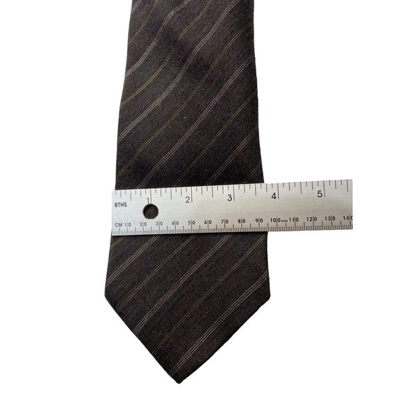 GIORGIO ARMANI Grey Cross striped 35% Silk,56% Lana Wool Tie Men's - Picture 7 of 8